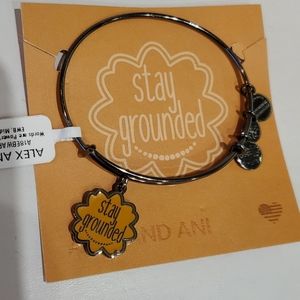 Alex and Ani Stay Grounded oxidized black bracelet